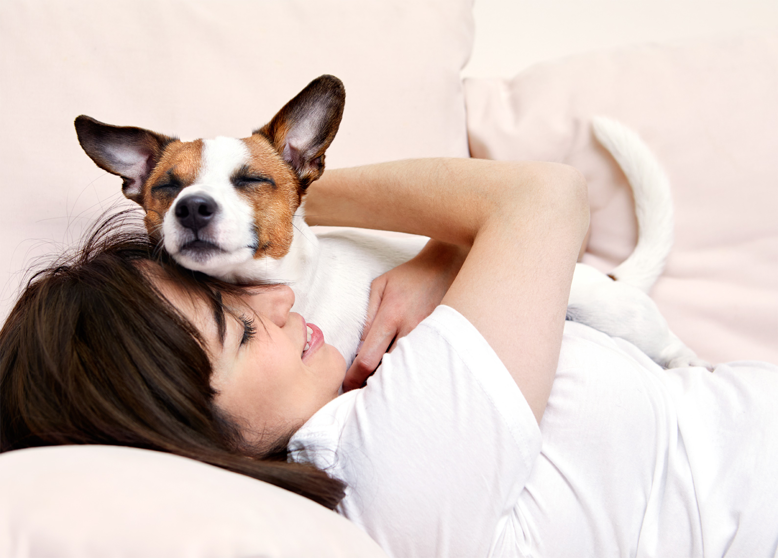Woman and Jack Russell Terrier